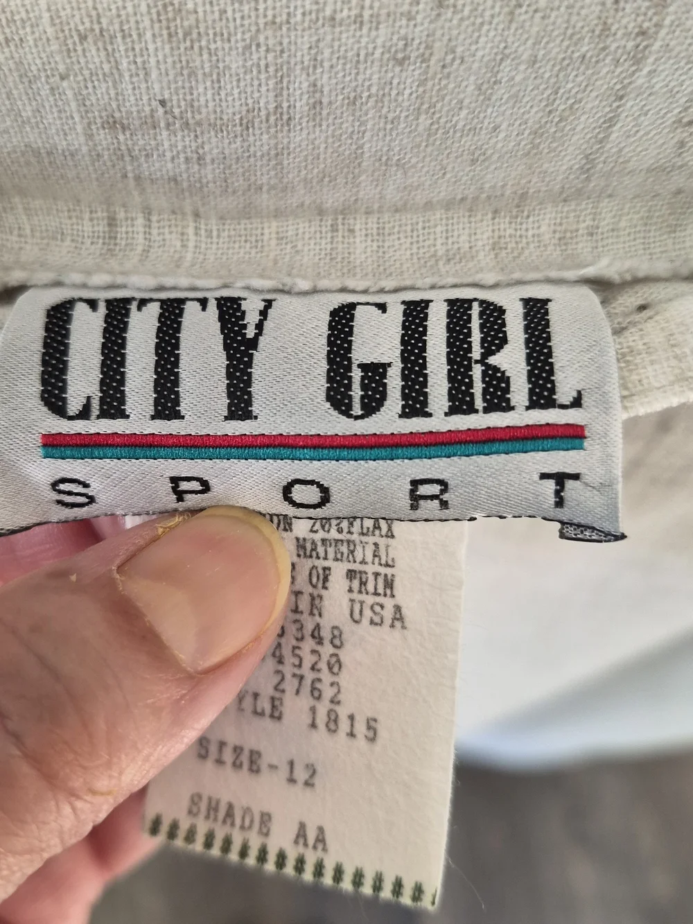 Vintage ​City Girl 2Pc Set Woman's 8/12 Beige Boho Western Linen Classic Retro